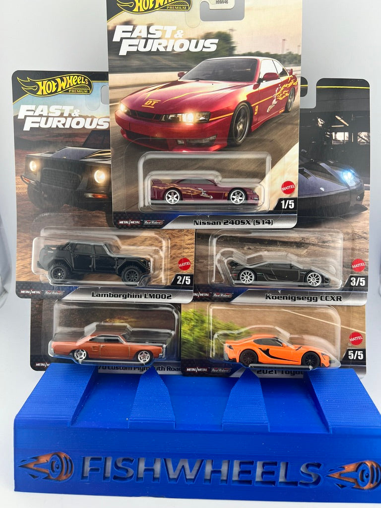 Hot Wheels Fast Furious Premium Set – 5-Car Case L Complete Collection Fishwheels