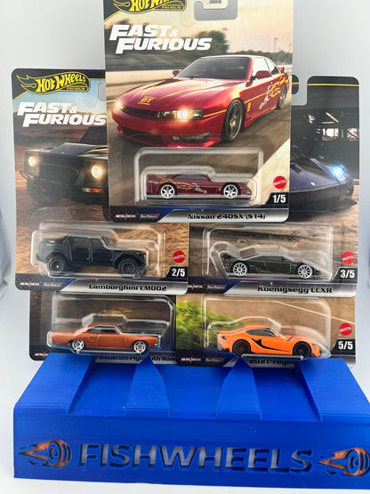 Hot Wheels Fast Furious Premium Set – 5-Car Case L Complete Collection Fishwheels