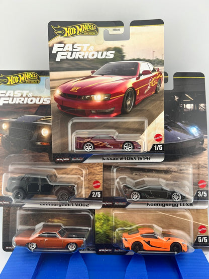 Hot Wheels Fast Furious Premium Set – 5-Car Case L Complete Collection Fishwheels