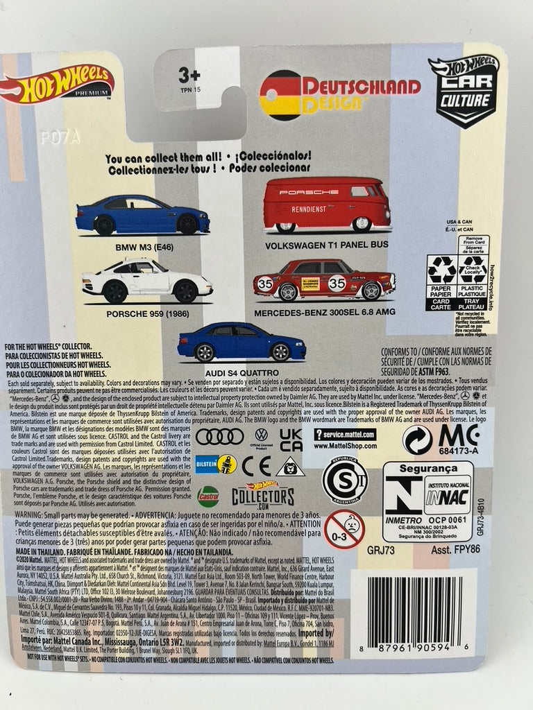 Hot Wheels Mercedes-Benz 300 SEL 6.8 AMG – Deutschland Design (Car Culture Series) Fishwheels