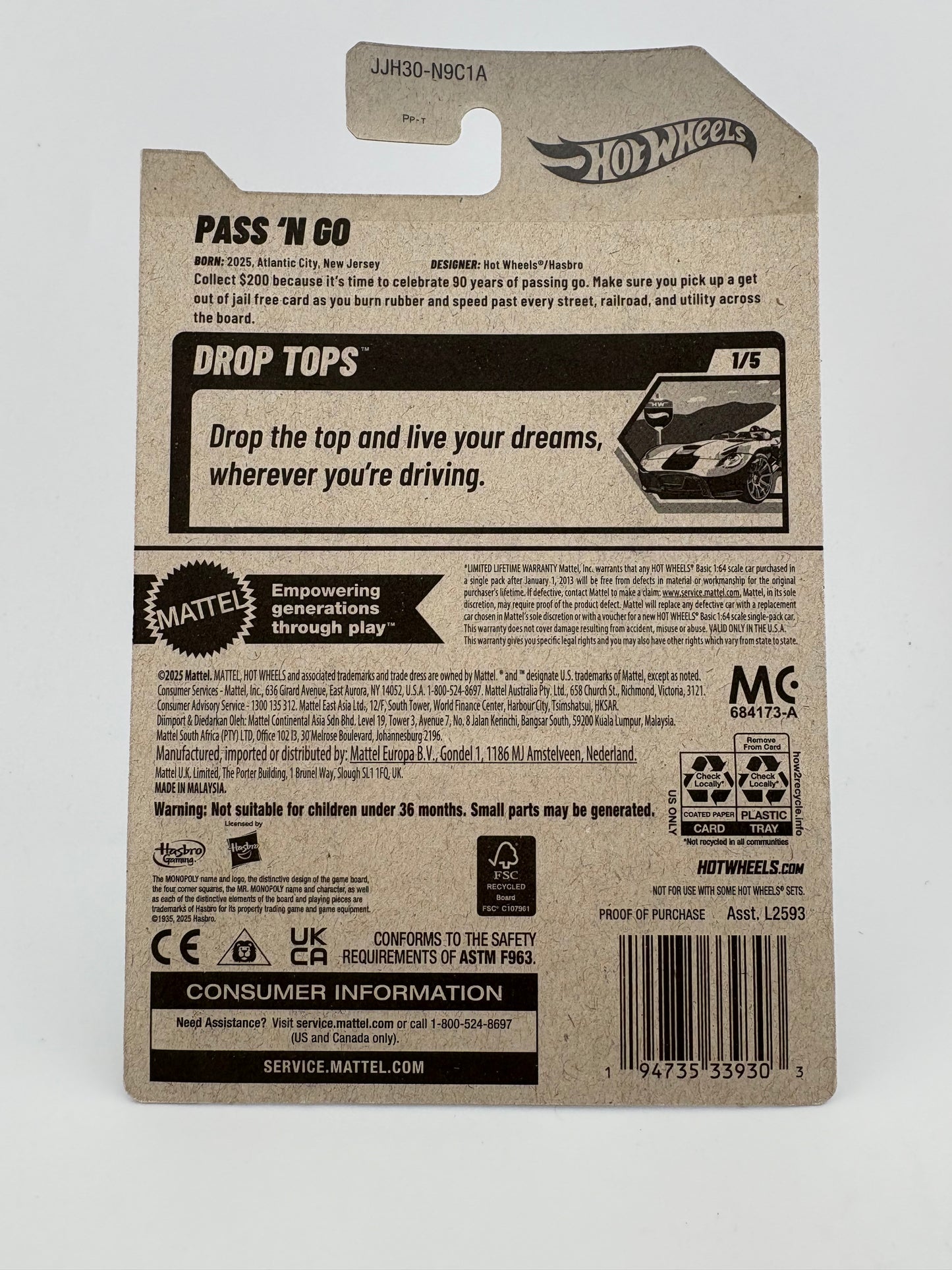 Hot Wheels – Pass ’N Go (Monopoly 90th Anniversary Edition)