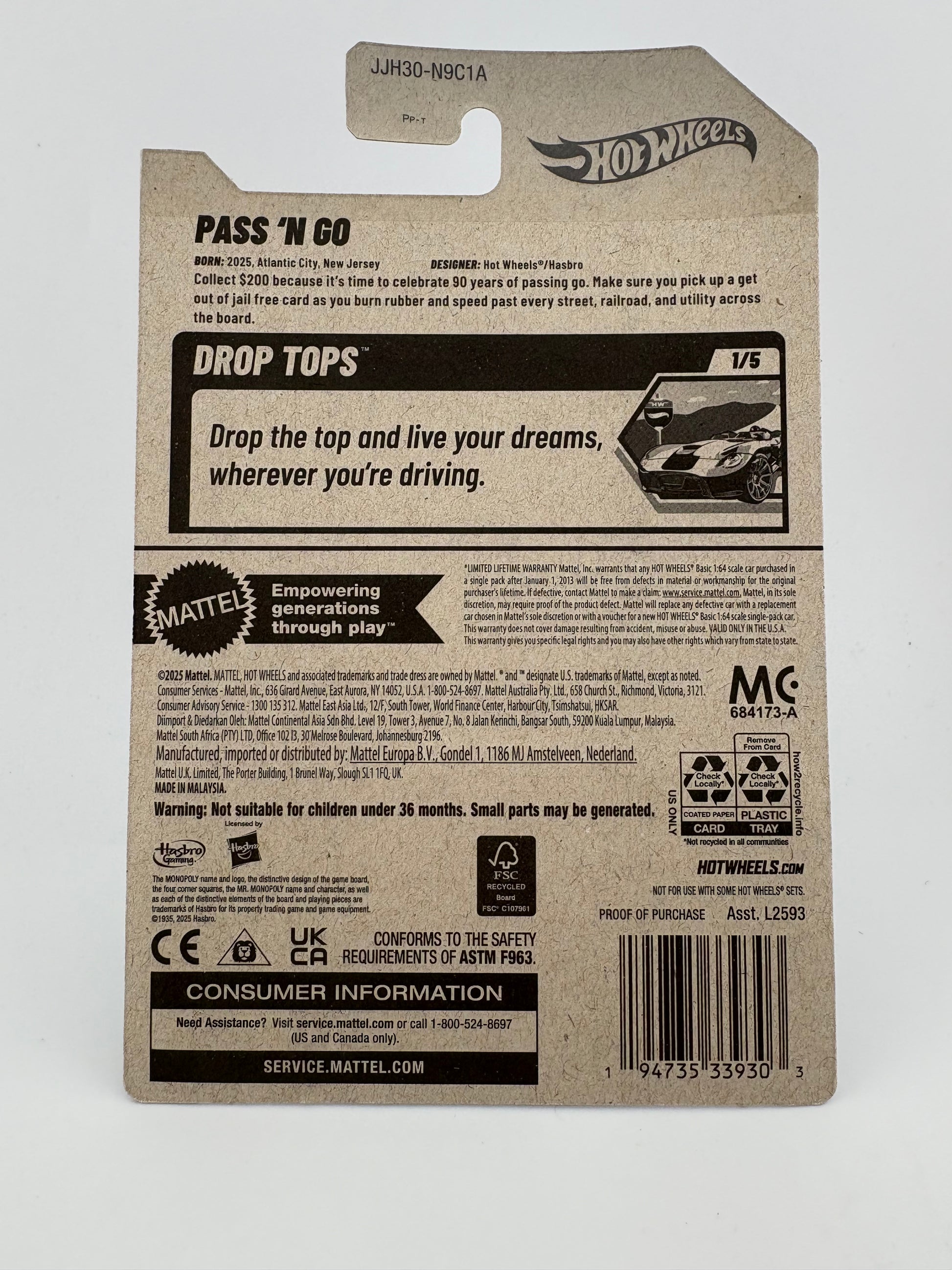 Hot Wheels – Pass ’N Go (Monopoly 90th Anniversary Edition)