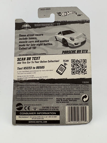 Hot Wheels Porsche 911 GT2 (Nightburnerz™ ’11) (Damaged Card)