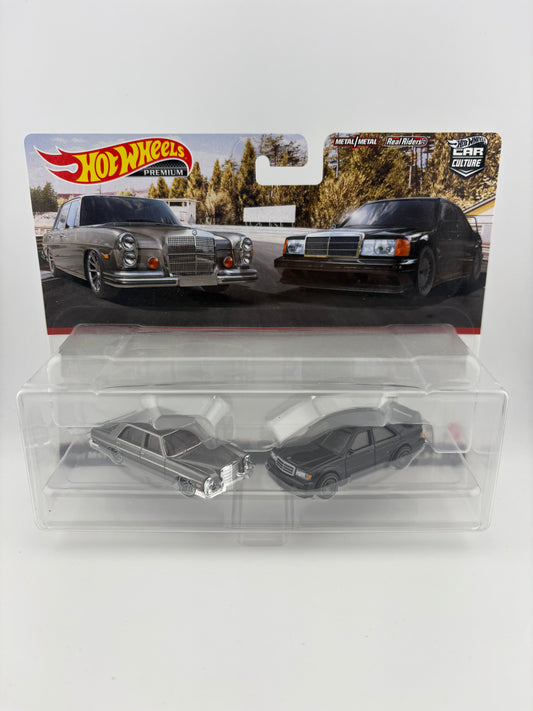 Hot Wheels Premium 2-Pack – '72 Mercedes-Benz 280 SEL 4.5 & Mercedes-Benz 190E 2.5-16 | Car Culture