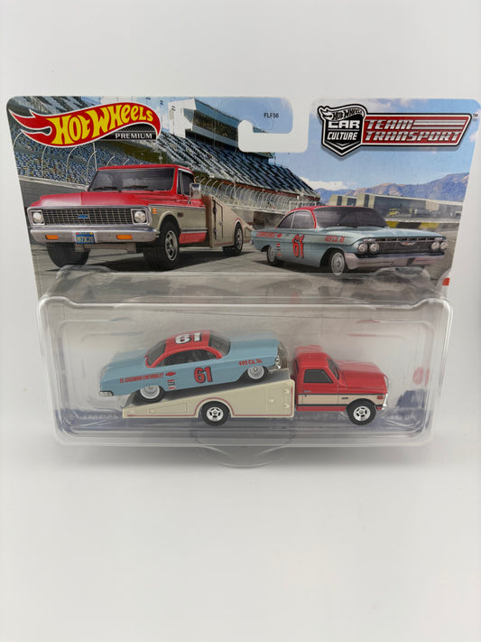 Hot Wheels Premium – ’61 Chevrolet Impala with ’72 Chevy Ramp Truck (Team Transport Series)