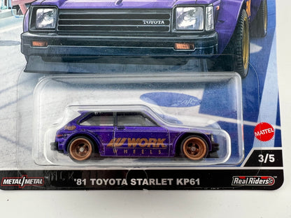Hot Wheels Premium – '81 Toyota Starlet KP61 (Ronin Run Series, 3/5)