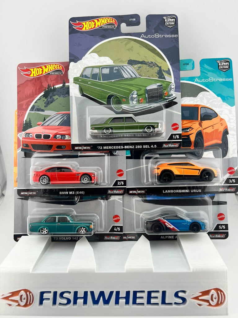 Hot Wheels Premium AutoStrasse Set – Complete 5-Car Collection Fishwheels
