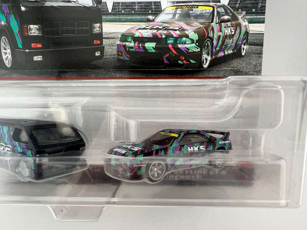 Hot Wheels Premium Car Culture MBK Van & Nissan Skyline GT-R (BNCR33) HKS Livery Fishwheels
