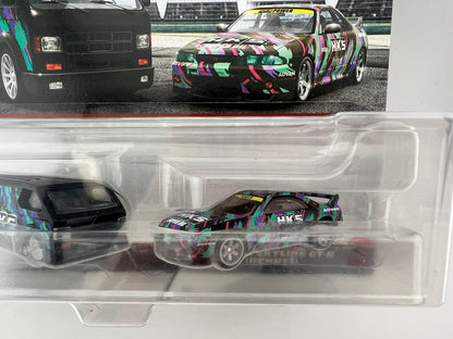 Hot Wheels Premium Car Culture MBK Van & Nissan Skyline GT-R (BNCR33) HKS Livery Fishwheels
