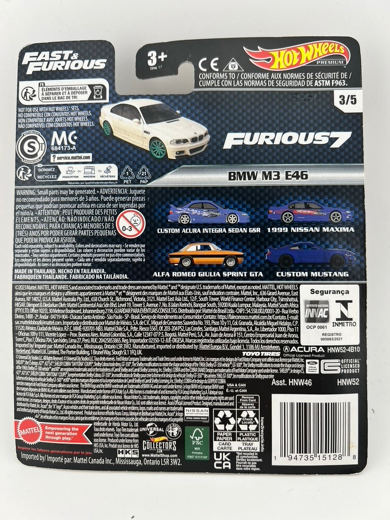 Hot Wheels Premium Fast & Furious BMW M3 E46 Fishwheels