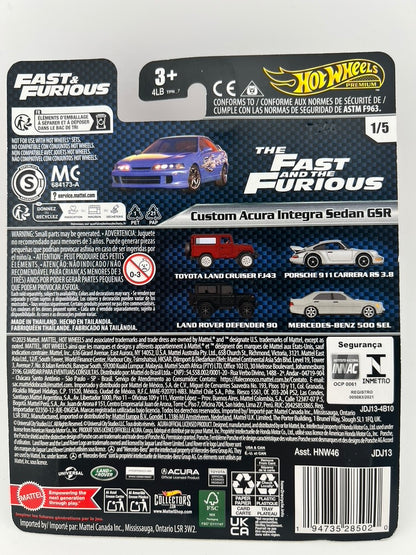 Hot Wheels Premium Fast &amp; Furious Custom Acura Integra Sedan GSR Fishwheels