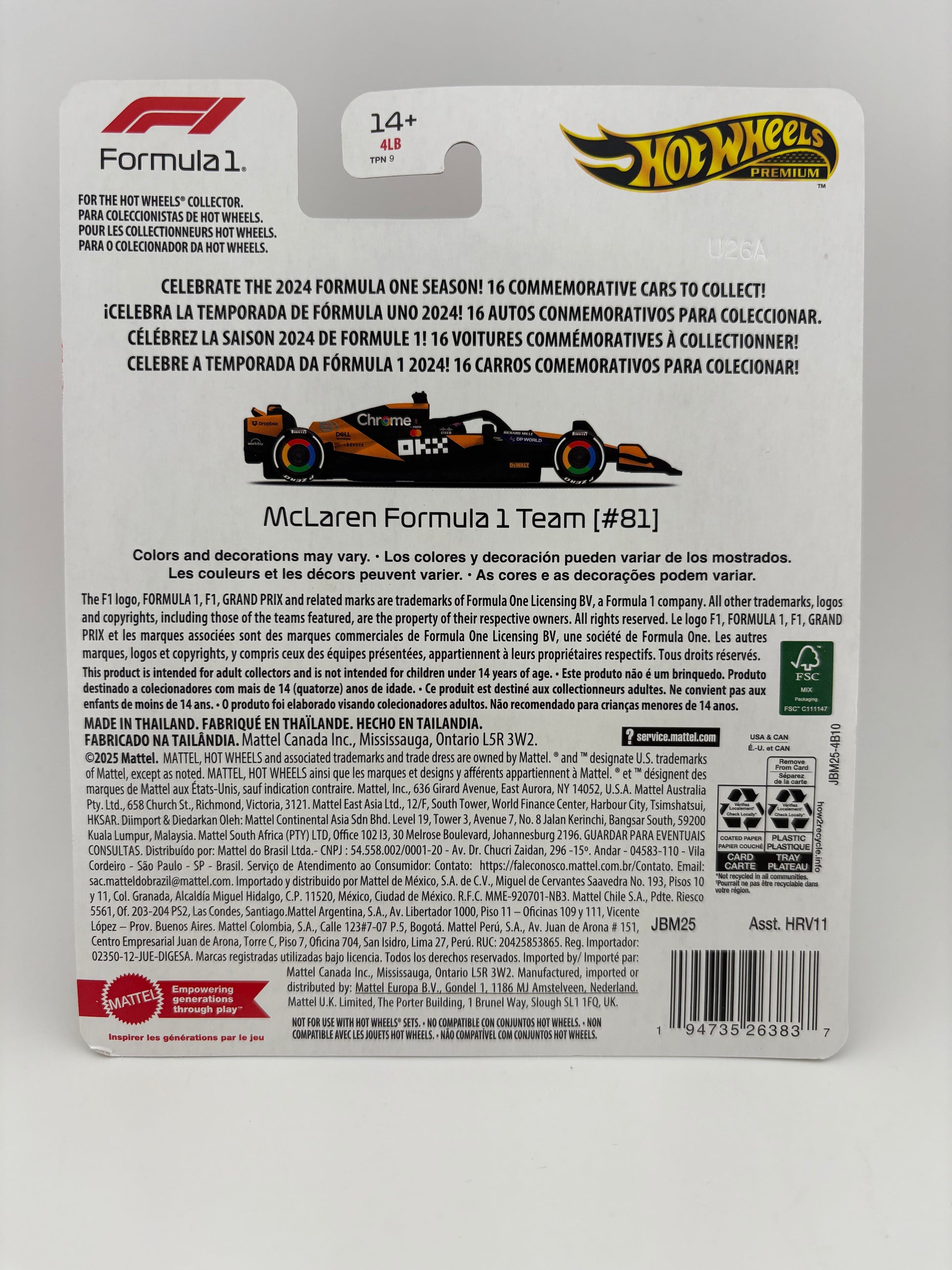 Hot Wheels Premium – McLaren Formula 1 (Oscar Piastri)(#81)