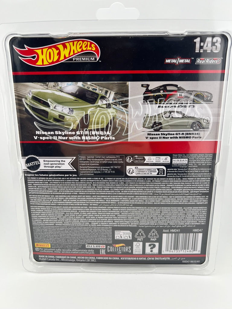 Hot Wheels Premium Nissan Skyline GT-R (BNR34) V·spec II Nur Fishwheels