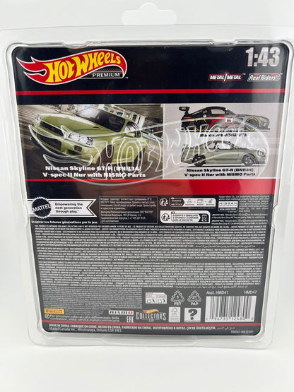 Hot Wheels Premium Nissan Skyline GT-R (BNR34) V·spec II Nur Fishwheels