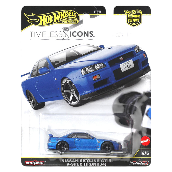 Hot Wheels Premium Nissan Skyline GT-R V-Spec II (BNR34) - Timeless Icons