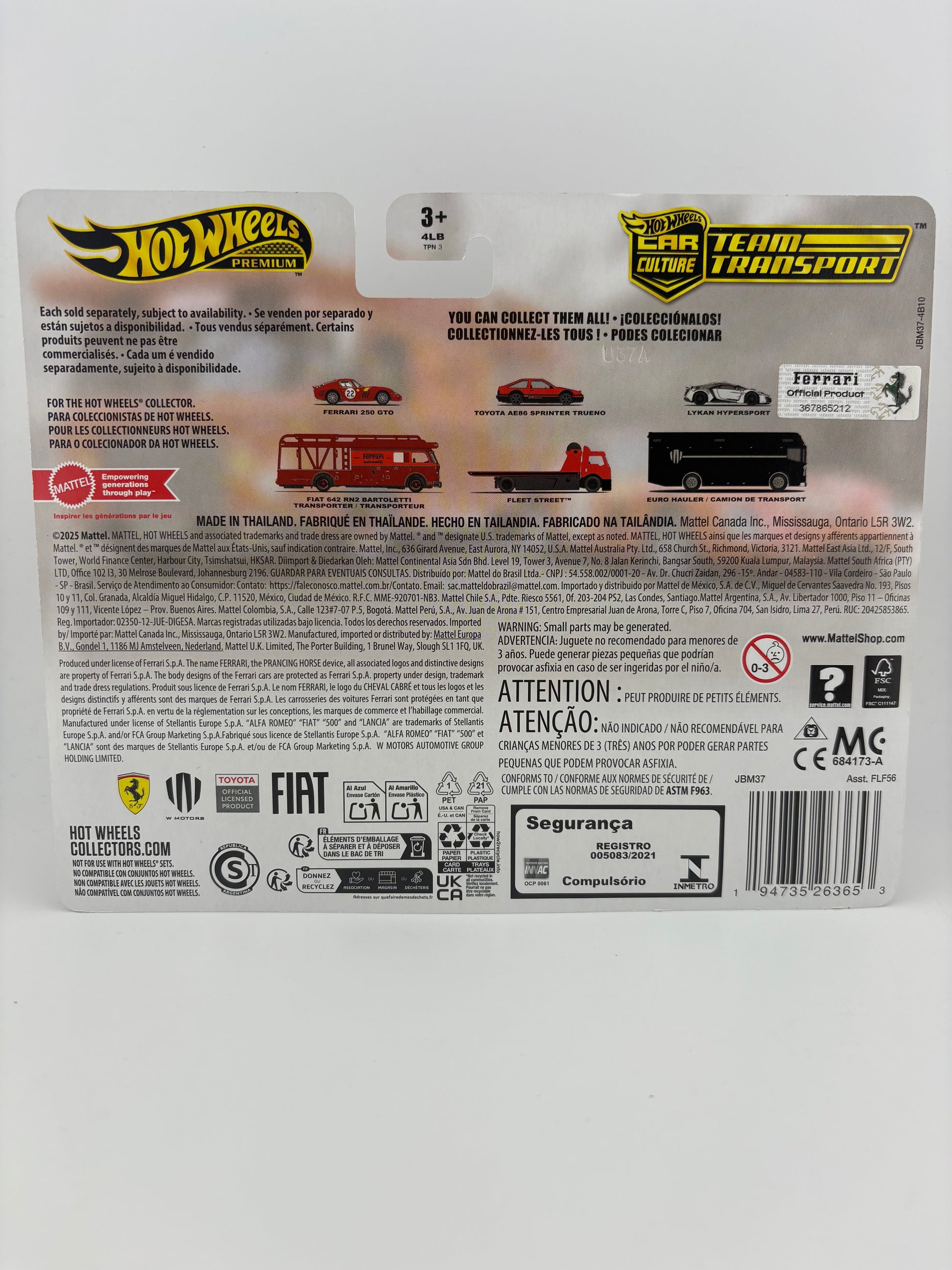 Hot Wheels Premium Team Transport Ferrari 250 GTO & Fiat 642 RN2 Bartoletti