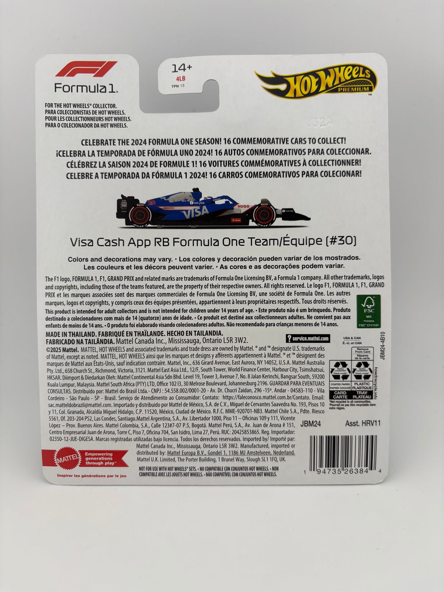 Hot Wheels Premium Visa Cash App RB Formula One Team (Liam Lawson)