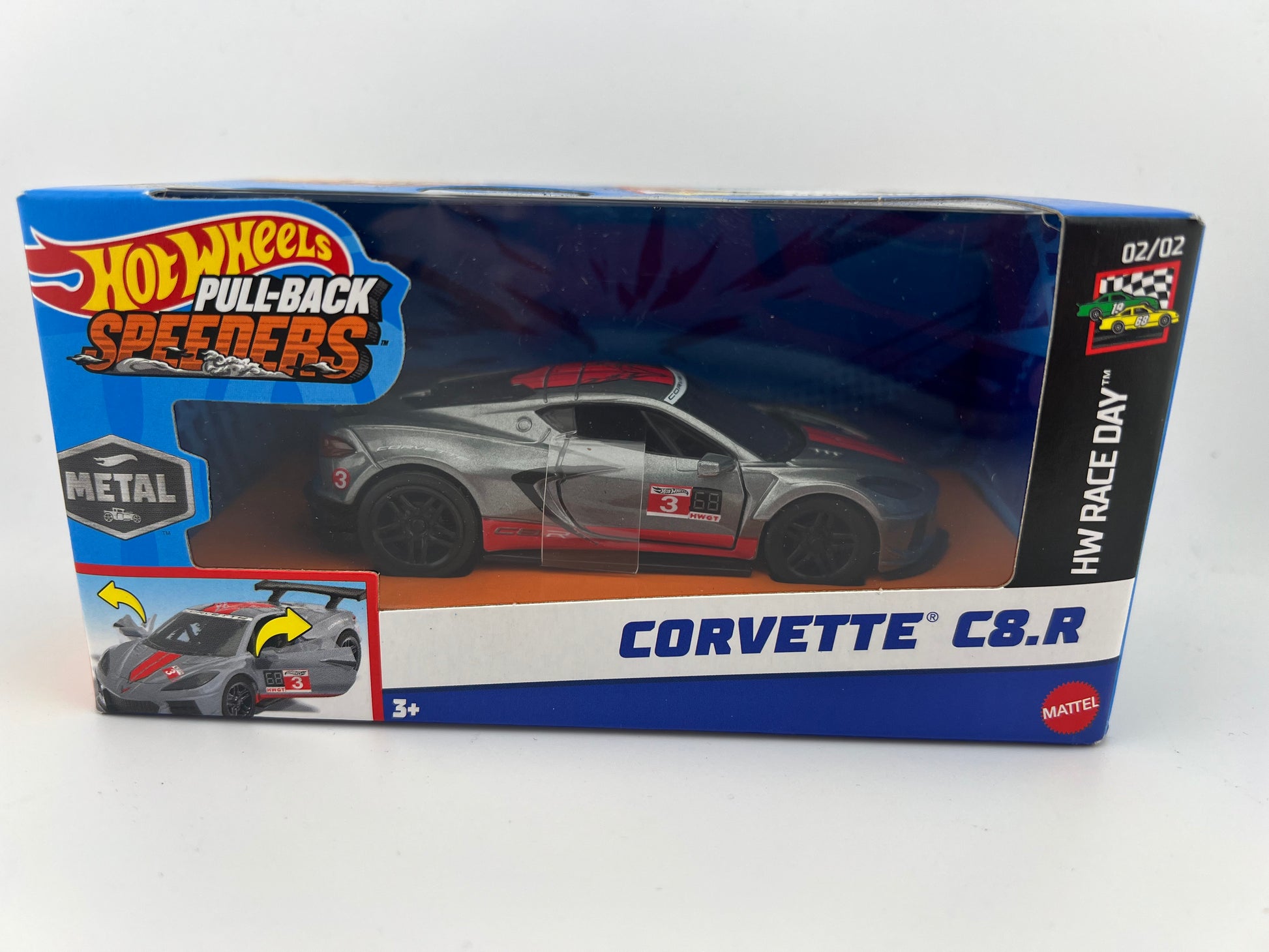 Hot Wheels Pull-Back Speeders - Corvette C8.R 1:43 Scale
