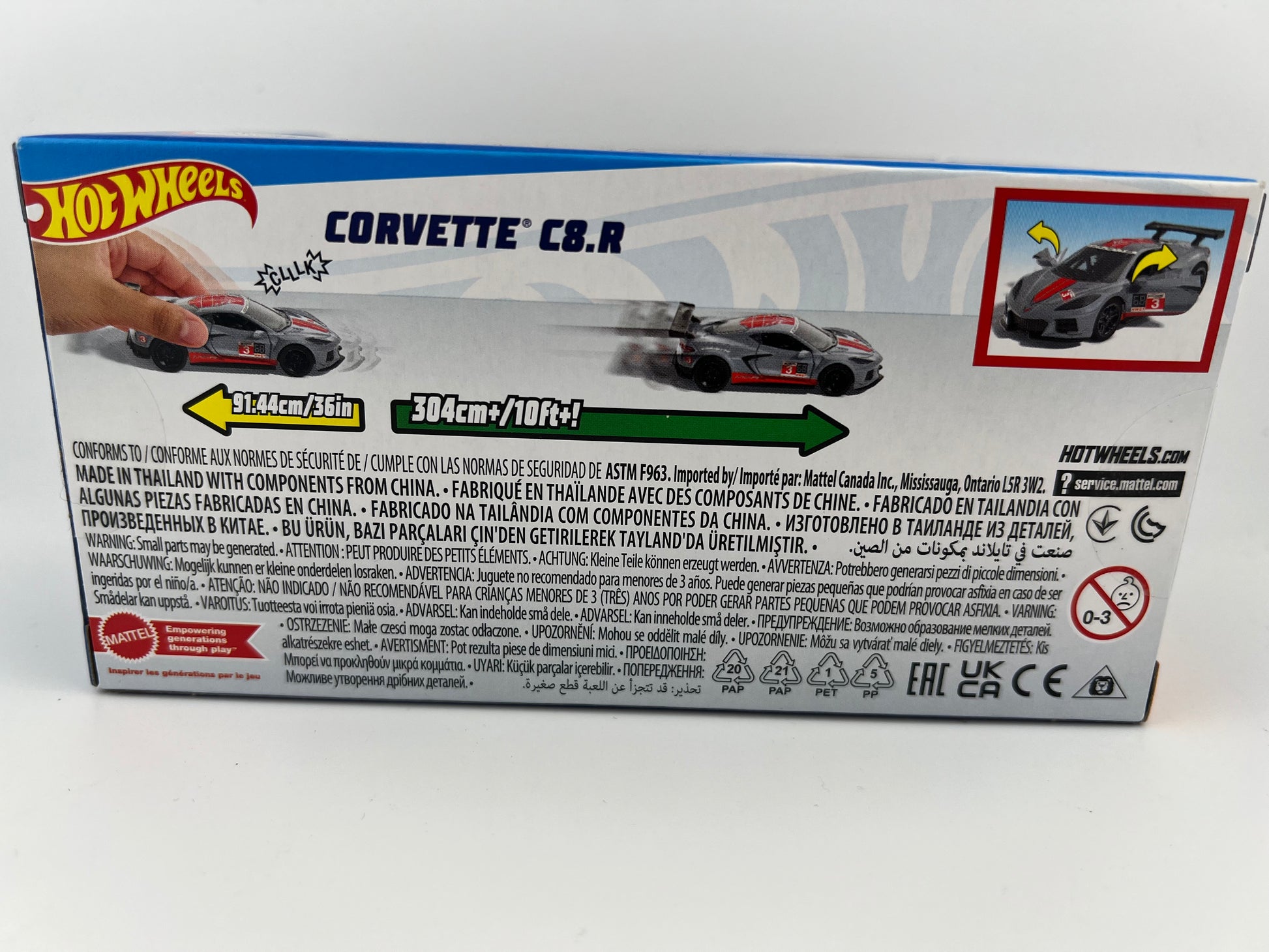 Hot Wheels Pull-Back Speeders - Corvette C8.R 1:43 Scale