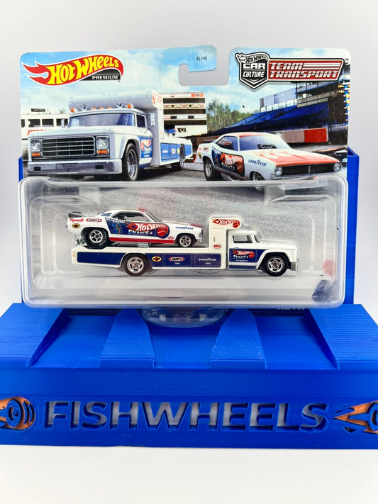 Hot Wheels Team Transport '72 Plymouth Cuda FC Retro Rig Fishwheels