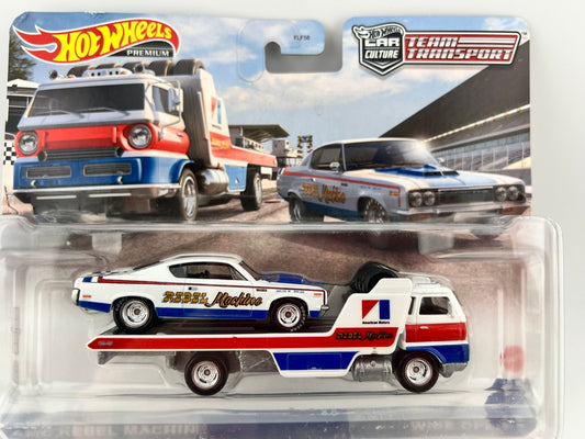 Hot Wheels Team Transport AMC Rebel Machine Wide Open Fishwheels