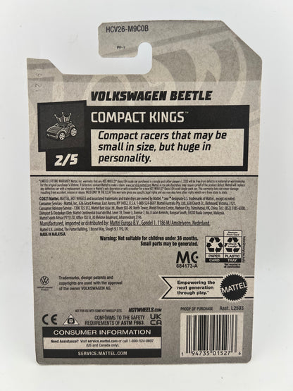 Hot Wheels Volkswagen Beetle Compact Kings 2/5 (Blue) 1:64 Scale Fishwheels