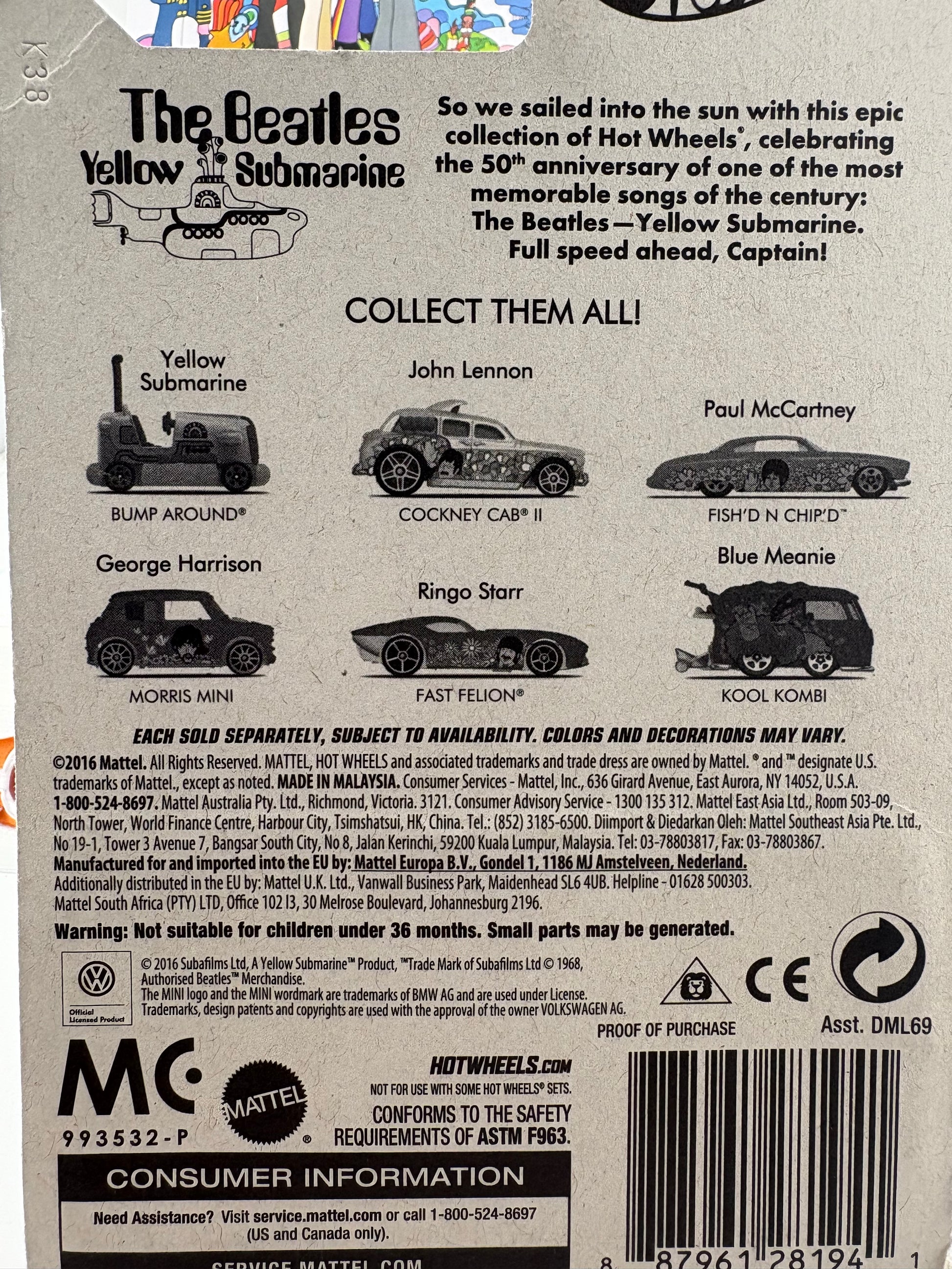 Hot Wheels x The Beatles – Yellow Submarine Collection (2016)