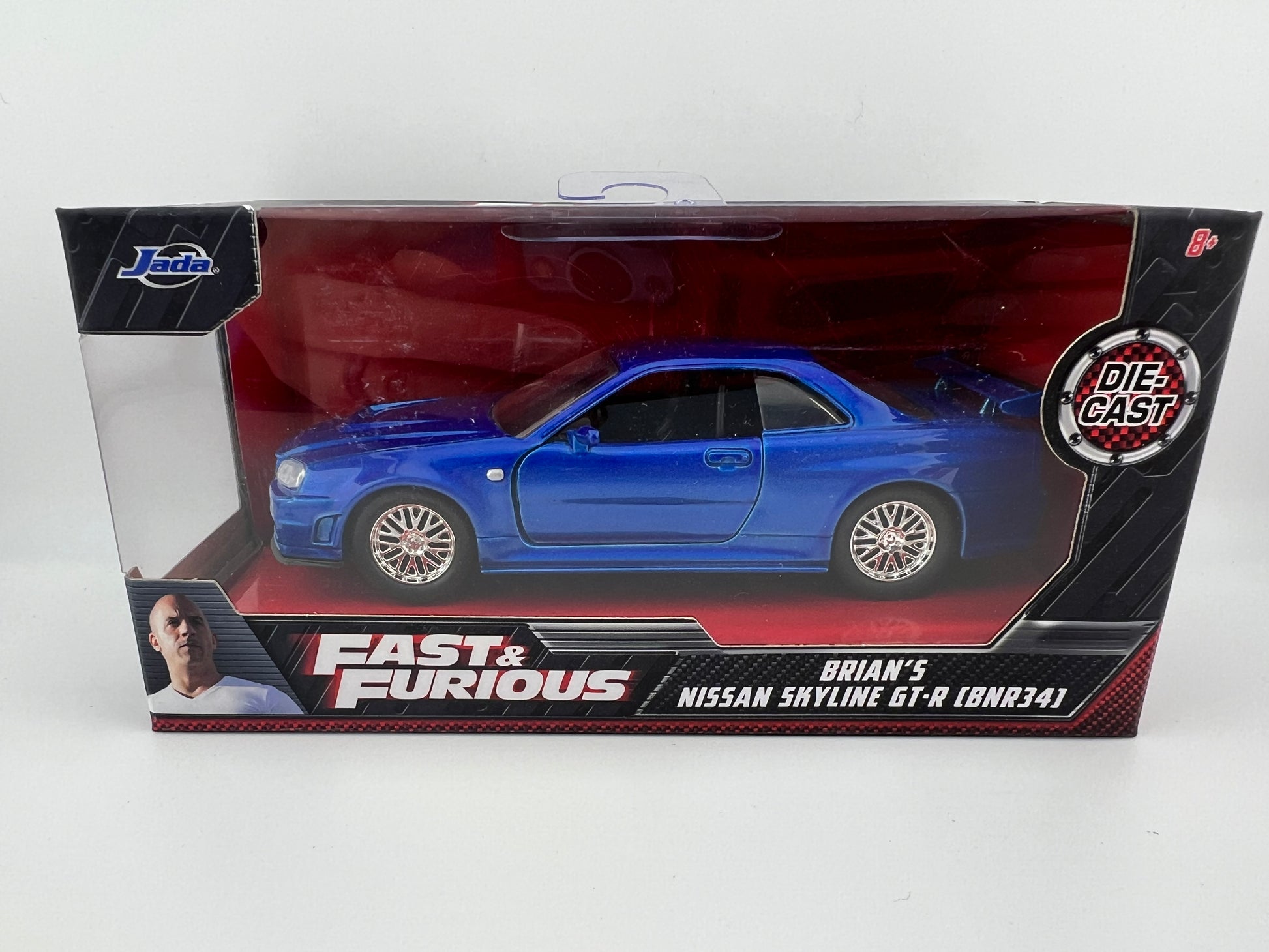 Jada Brian's Nissan Skyline GT-R (BNR34) Blue Fast & Furious 1:32 (Blue) Fishwheels
