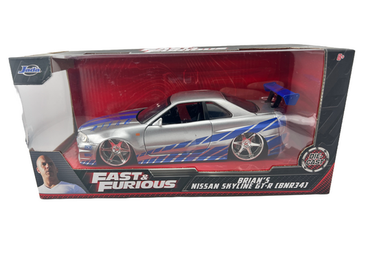Jada Brian's Nissan Skyline GT-R (BNR34) Fast & Furious 1:24 Fishwheels