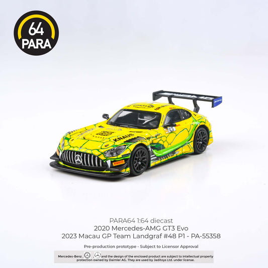 Mercedes-AMG GT3 Evo 2023 Macau GP Team Landgraf #48 P1 Para64 1:64 Scale Fishwheels