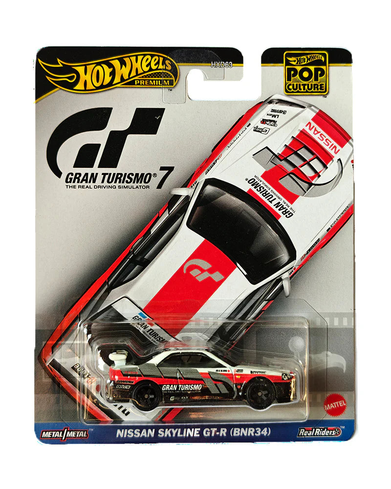 Nissan Skyline GTR (BNR34) Gran Turismo 7 Hot Wheels Car Culture Premium 1:64 Fishwheels