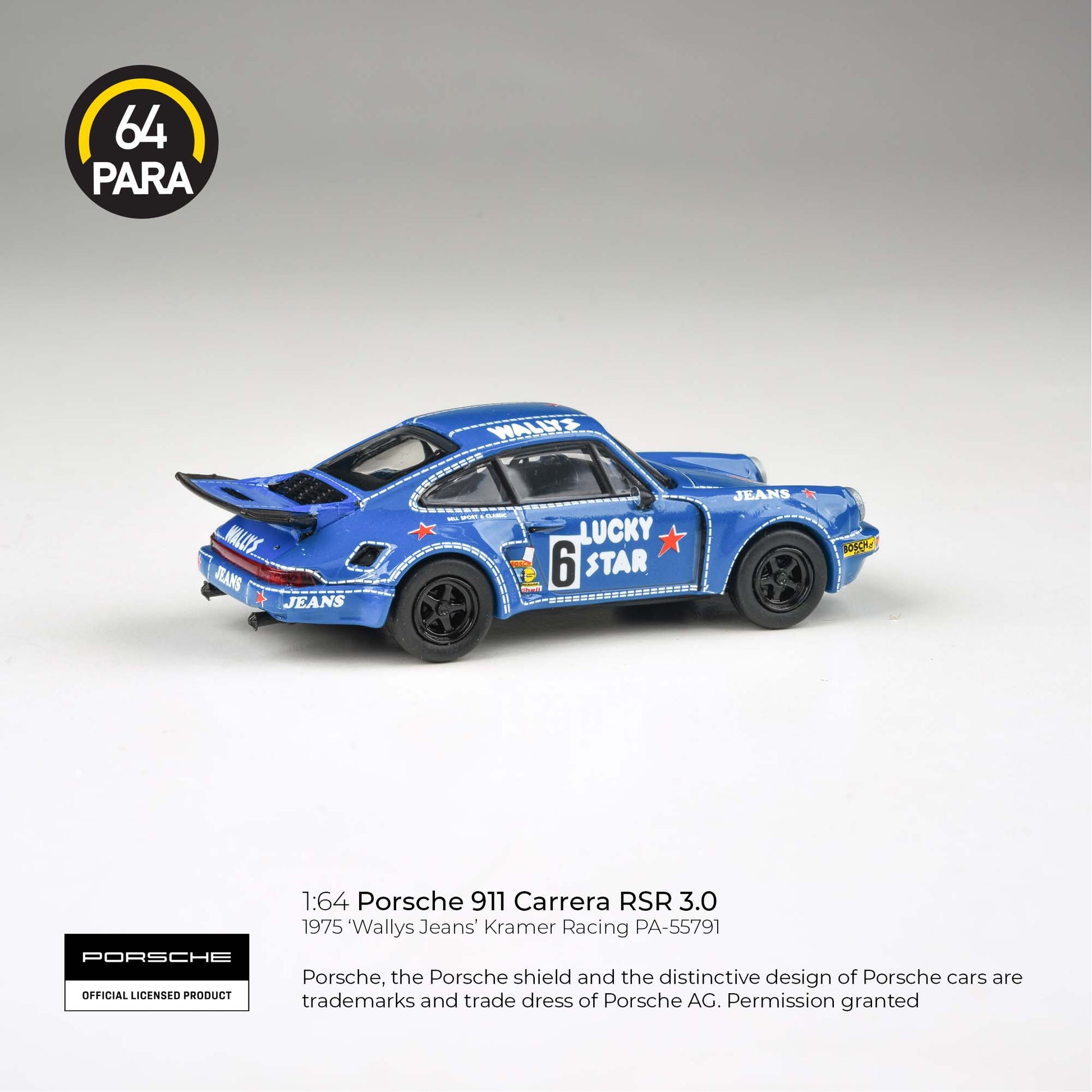 1974 Porsche 911 3.0 RSR 'Wally's Jeans' Para 64 Fishwheels Diecast