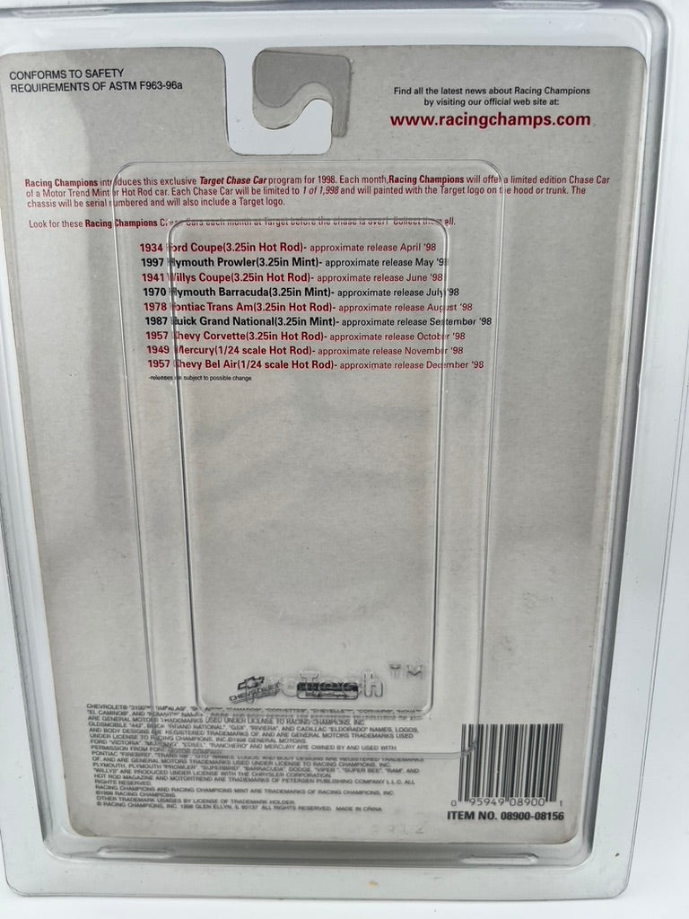 Racing Champions – 1957 Chevy Corvette (Hot Rod Magazine, Target Chase Car) Fishwheels