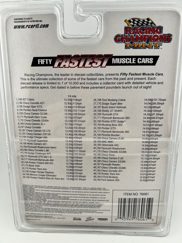 Racing Champions Mint – 1967 Chevy Chevelle SS396 (Fifty Fastest Muscle Cars) Fishwheels