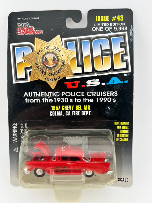 Racing Champions Police U.S.A. – 1957 Chevy Bel Air (Colma, CA Fire Dept.) Fishwheels