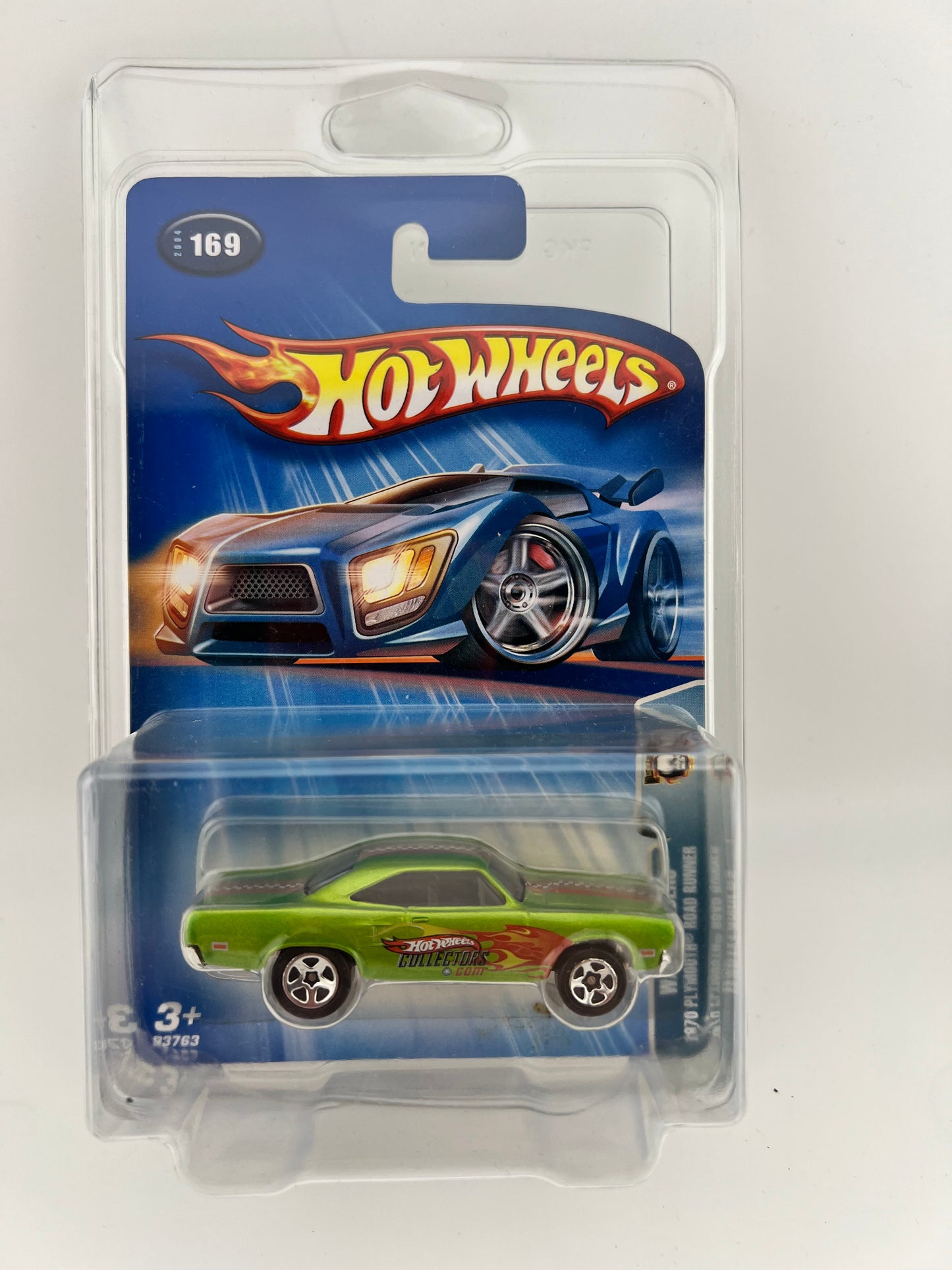 Wastelanders 1970 Plymouth Road Runner Green With Checkers 2004 Hot Wheels Diecast Car No. 169, 1:64 Scale Fishwheels