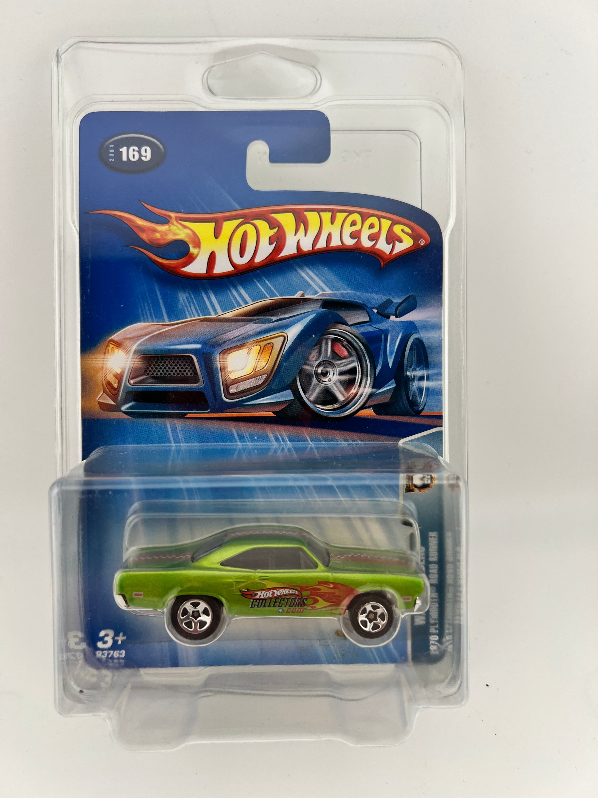Wastelanders 1970 Plymouth Road Runner Green With Checkers 2004 Hot Wheels Diecast Car No. 169, 1:64 Scale Fishwheels